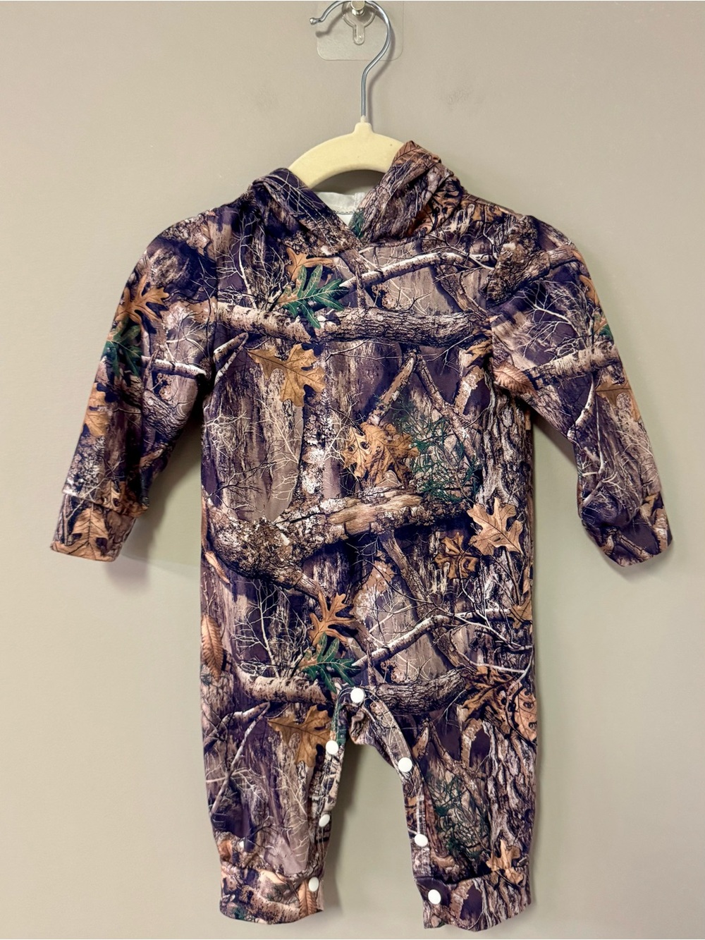 Kids Camo Hooded One-Piece Romper - Unbranded